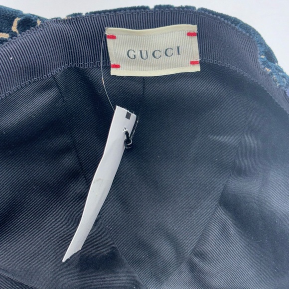 Gucci Kids Blue and Gold Hat - Picture 11 of 12